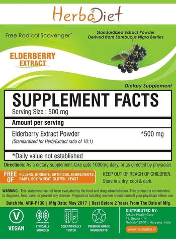 Herbadiet Elderberry Extract - supplement