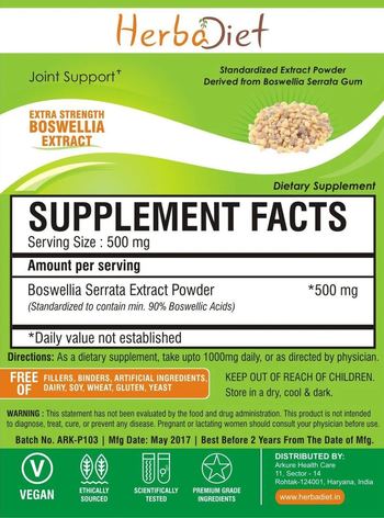 Herbadiet Extra Strength Boswellia Extract - supplement