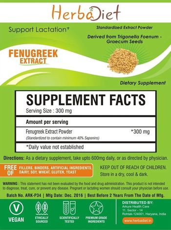 Herbadiet Fenugreek Extract - supplement