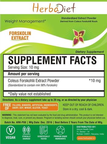 Herbadiet Forskolin Extract - supplement