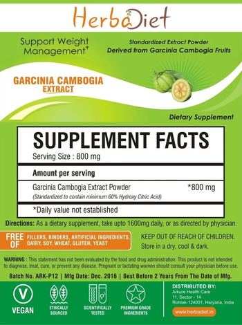 Herbadiet Garcinia Cambogia Extract - supplement