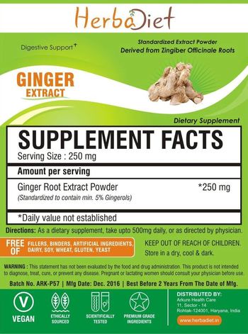 Herbadiet Ginger Extract - supplement