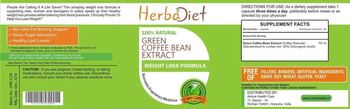 Herbadiet Green Coffee Bean Extract - supplement