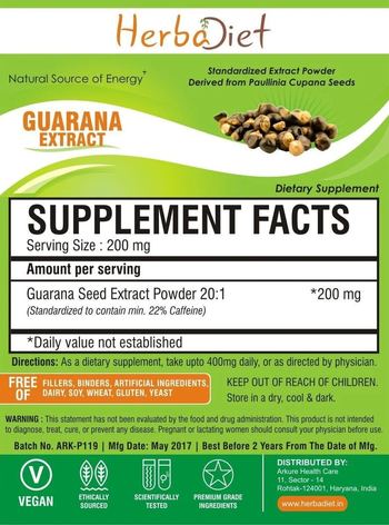 Herbadiet Guarana Extract - supplement