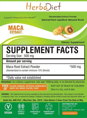 Herbadiet Maca Extract - supplement