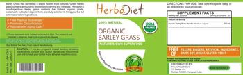Herbadiet Organic Barley Grass - supplement