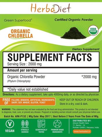 Herbadiet Organic Chlorella - supplement