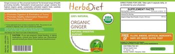 Herbadiet Organic Ginger - supplement