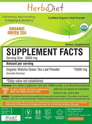 Herbadiet Organic Green Tea - supplement