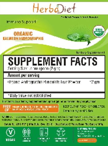 Herbadiet Organic Kalmegh/Andrographis - supplement
