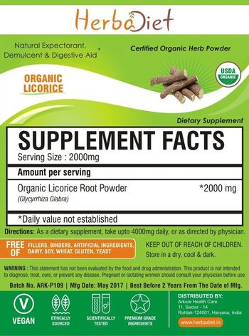 Herbadiet Organic Licorice - supplement