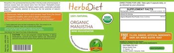 Herbadiet Organic Manjistha - ayurvedic proprietary medicine
