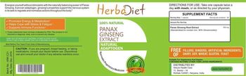 Herbadiet Panax Ginseng Extract - supplement