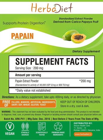 Herbadiet Papain - supplement