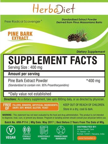 Herbadiet Pine Bark Extract - supplement