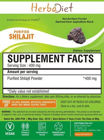 Herbadiet Purified Shilajit - supplement