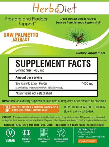 Herbadiet Saw Palmetto Extract - supplement