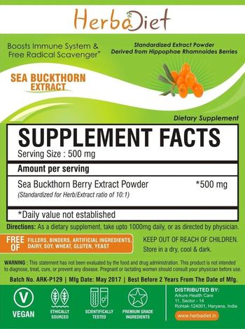 Herbadiet Sea Buckthorn Extract - supplement