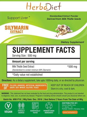 Herbadiet Silymarin Extract - supplement
