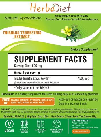Herbadiet Tribulus Terrestris Extract - supplement