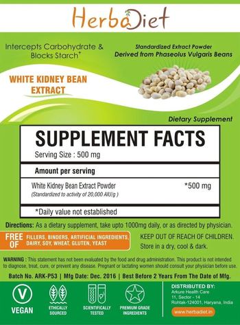 Herbadiet White Kidney Bean Extract - supplement