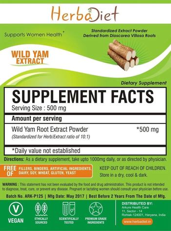 Herbadiet Wild Yam Extract - supplement