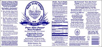 Herbal Answers, Inc. Pure Aloe Force - supplement