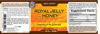 Herbal Authority Royal Jelly In Honey - supplement