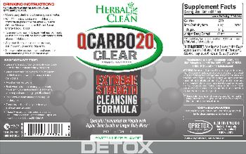 Herbal Clean QCarbo20 Clear Lemon-Lime Flavor - herbal supplement