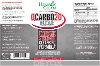 Herbal Clean QCarbo20 Clear Strawbeery-Mango Flavor - herbal supplement