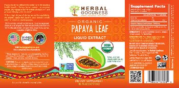 Herbal Goodness Organic Papaya Leaf Liquid Extract - supplement
