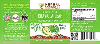 Herbal Goodness Original Graviola Leaf (Soursop leaf) Extract 700 mg - supplement
