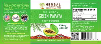 Herbal Goodness Original Green Papaya Fruit Powder 450 mg - supplement