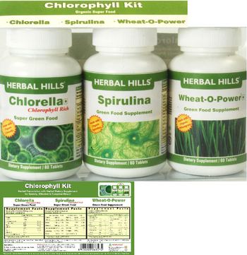 Herbal Hills Chlorophyll Kit Spirulina - green food supplement