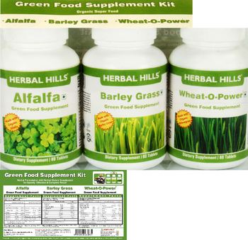 Herbal Hills Green Food Supplement Kit Barley Grass - green food supplement
