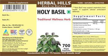 Herbal Hills Holy Basil - supplement