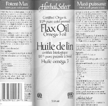 Herbal Select Flax Oil Omega-3 Oil - 