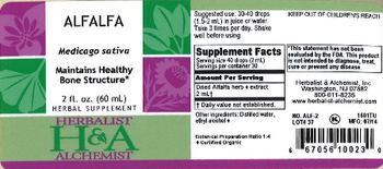Herbalist & Alchemist H&A Alfalfa - herbal supplement
