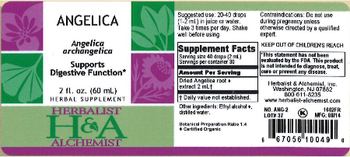 Herbalist & Alchemist H&A Angelica - herbal supplement