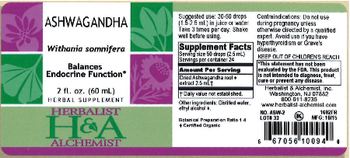 Herbalist & Alchemist H&A Ashwagandha - herbal supplement