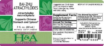 Herbalist & Alchemist H&A Bai-Zhu Atractylodes - herbal supplement