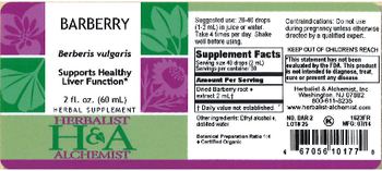 Herbalist & Alchemist H&A Barberry - herbal supplement