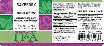 Herbalist & Alchemist H&A Bayberry - herbal supplement