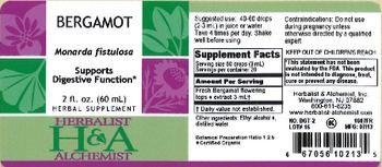Herbalist & Alchemist H&A Bergamot - herbal supplement