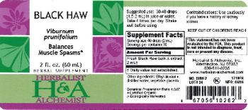 Herbalist & Alchemist H&A Black Haw - herbal supplement