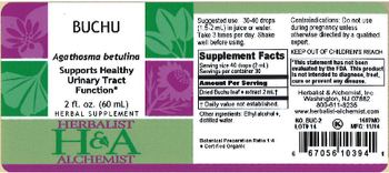 Herbalist & Alchemist H&A Buchu - herbal supplement