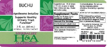 Herbalist & Alchemist H&A Buchu - herbal supplement