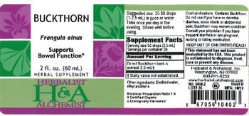 Herbalist & Alchemist H&A Buckthorn - herbal supplement