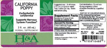 Herbalist & Alchemist H&A California Poppy - herbal supplement