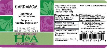 Herbalist & Alchemist H&A Cardamom - herbal supplement